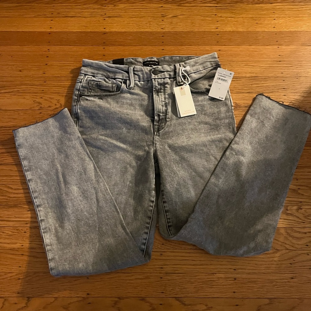 Good American Classic Slim Gray Jeans